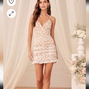 Lulu's White Lace Mini Dress